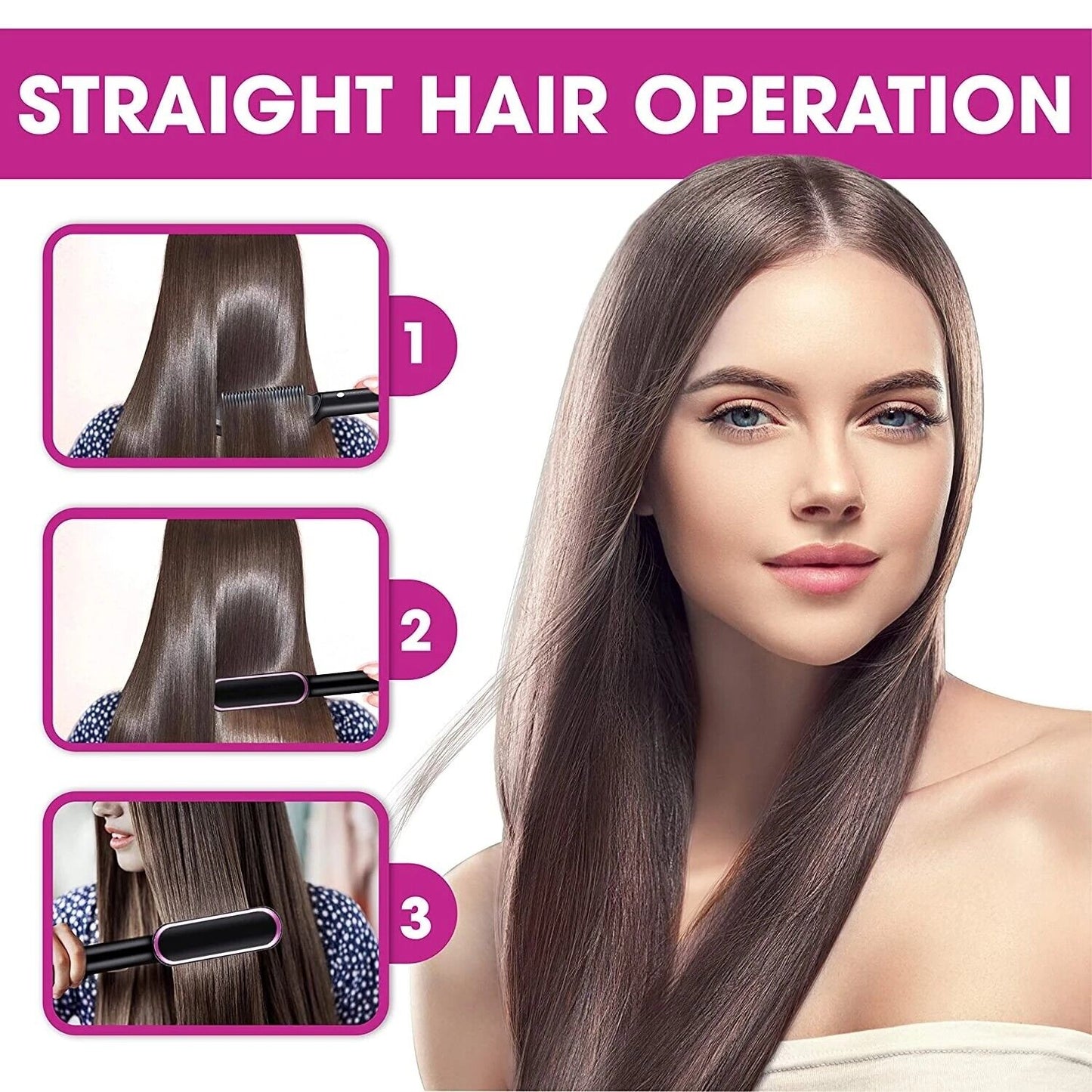 2-in-1 Hair Straightening Brush