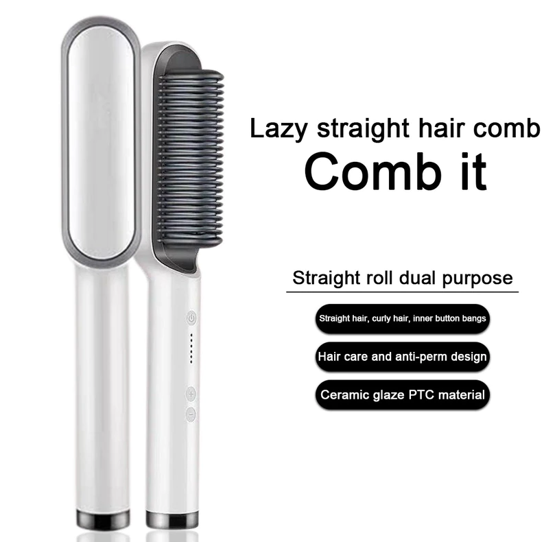 2-in-1 Hair Straightening Brush