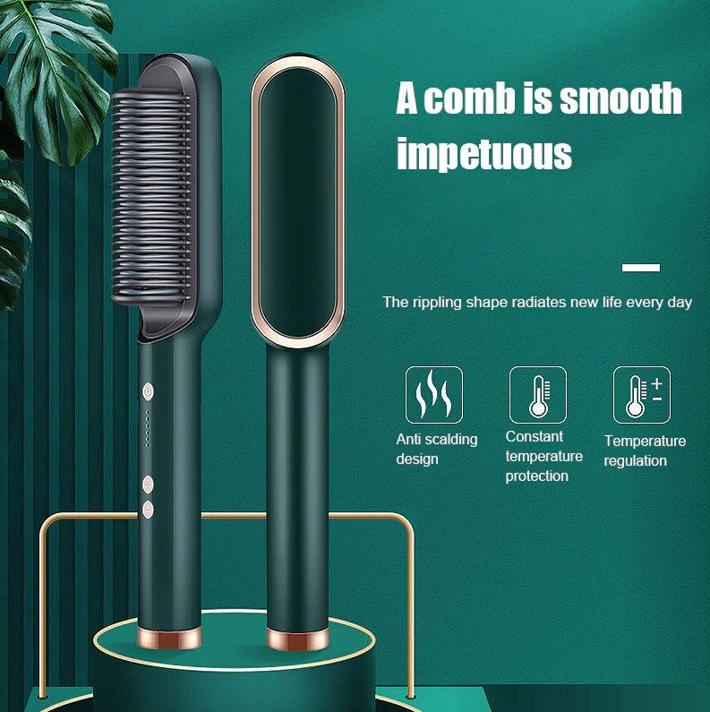 2-in-1 Hair Straightening Brush