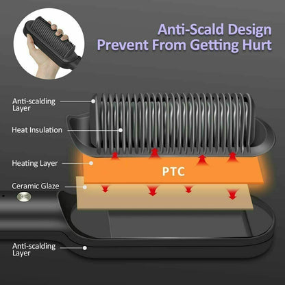 2-in-1 Hair Straightening Brush