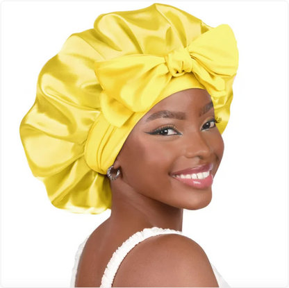Double-Layer Bow Wide-Brimmed Hair Care Hat