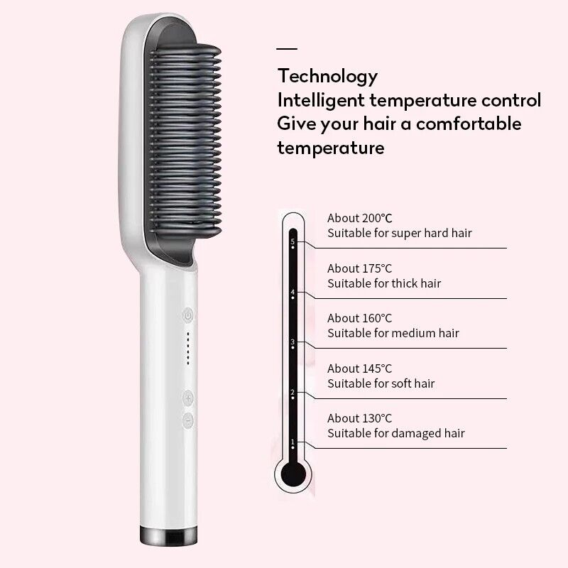 2-in-1 Hair Straightening Brush