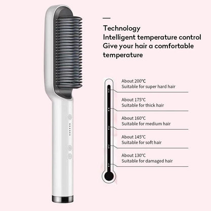 2-in-1 Hair Straightening Brush