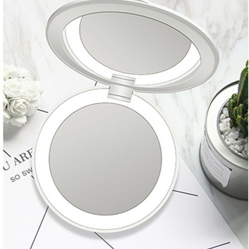 Portable Folding LED Makeup Mirror with Power Bank