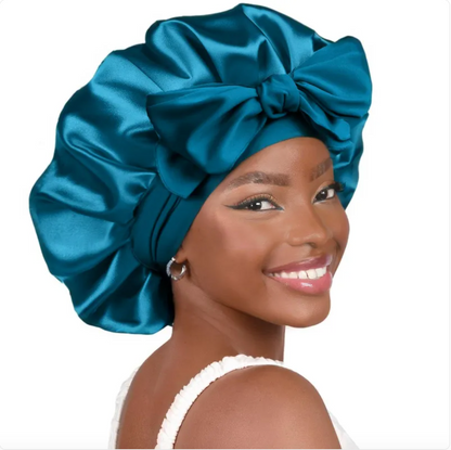 Double-Layer Bow Wide-Brimmed Hair Care Hat