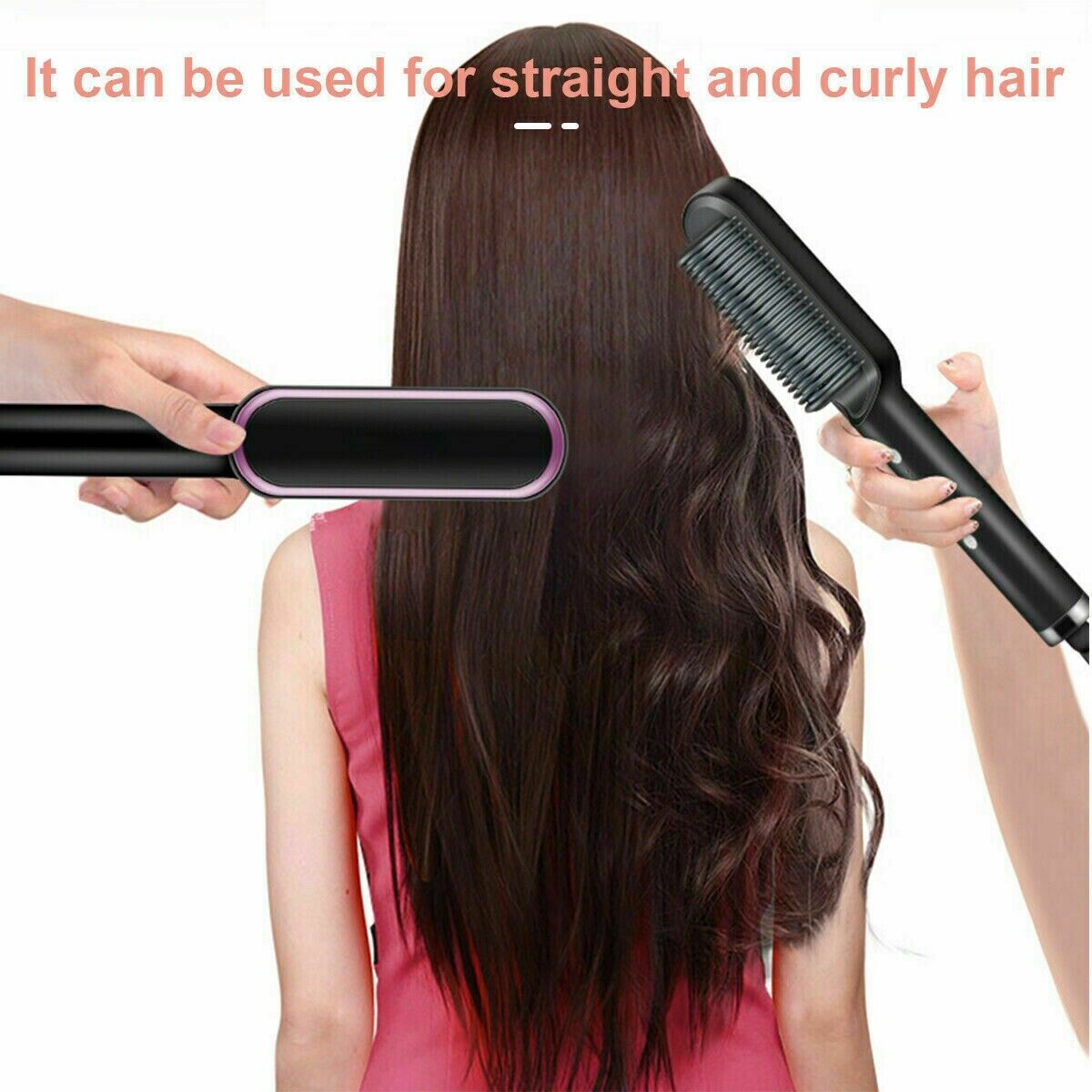 2-in-1 Hair Straightening Brush