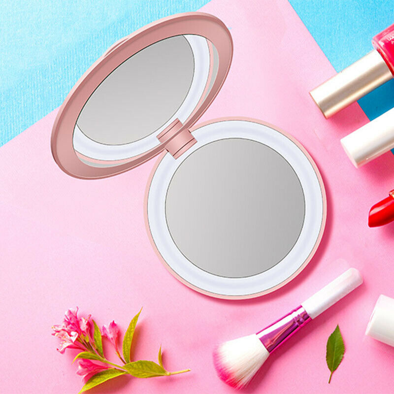 Portable Folding LED Makeup Mirror with Power Bank