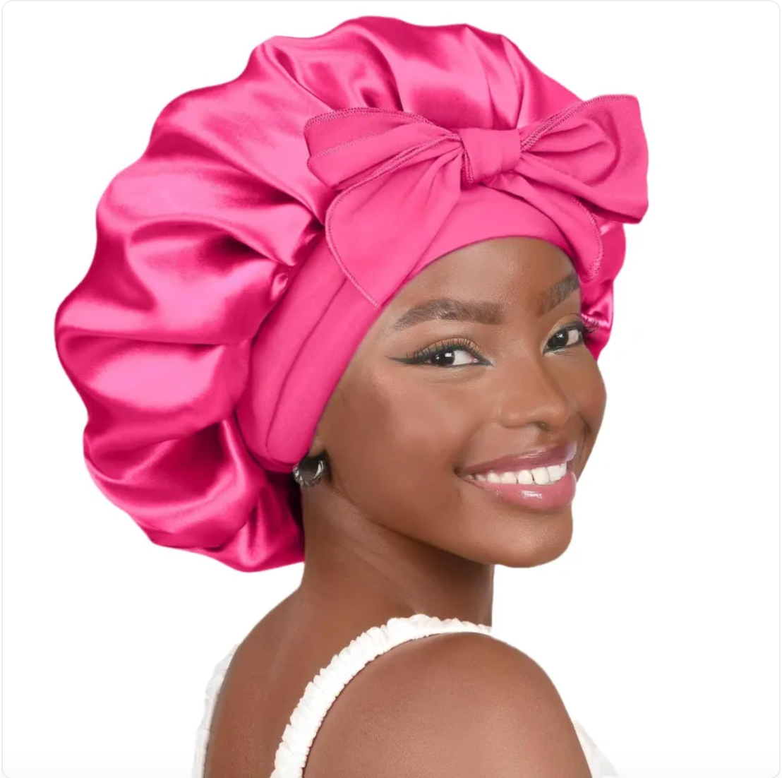 Double-Layer Bow Wide-Brimmed Hair Care Hat