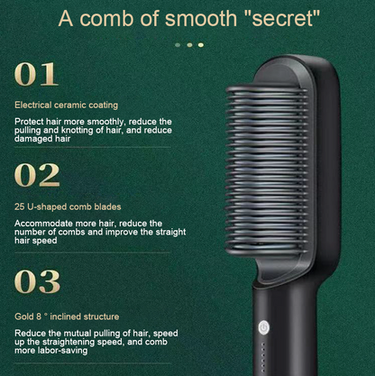 2-in-1 Hair Straightening Brush