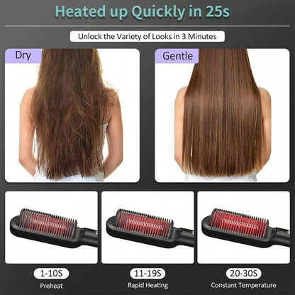 2-in-1 Hair Straightening Brush
