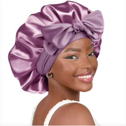Double-Layer Bow Wide-Brimmed Hair Care Hat